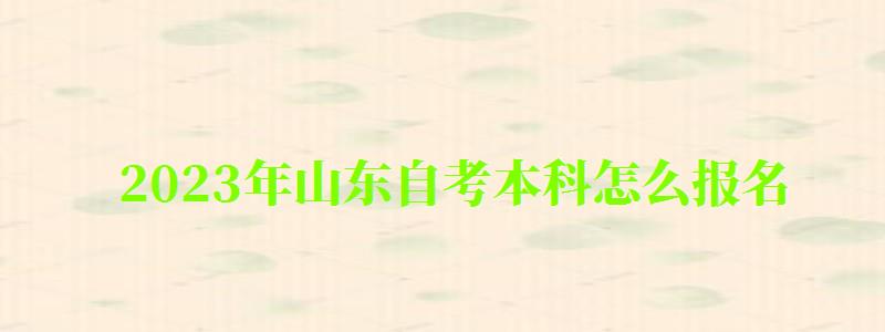 2023年山東自考本科怎么報名 2023年山東自考本科怎么報名 ,2023年山東自考本科怎么報名考試(圖1)