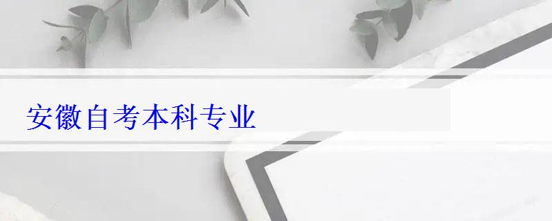 安徽自考本科專業(yè)