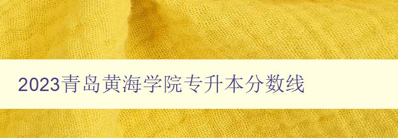 2023青島黃海學(xué)院專升本分?jǐn)?shù)線 2023青島黃海學(xué)院專升本分?jǐn)?shù)線