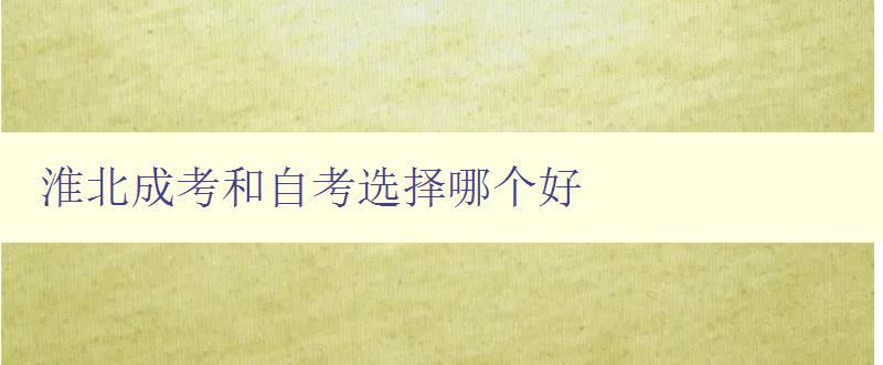 淮北成考和自考選擇哪個好 比較淮北成考和自考的優缺點 淮北成考和自考選擇哪個好 比較淮北成考和自考的優缺點